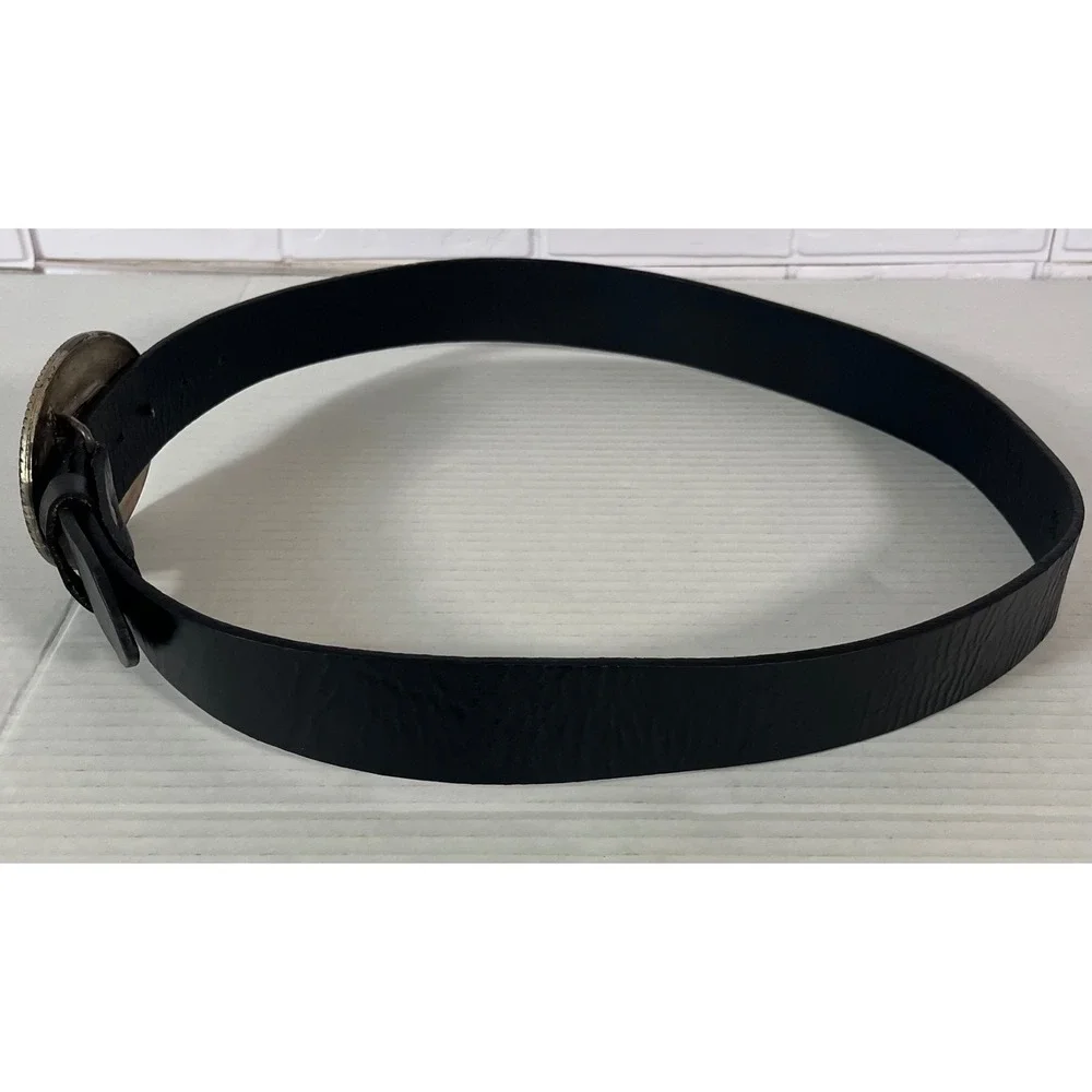 Jack Daniels Belt Mens 38 Black Leather Western Old No 7 Buckle‎